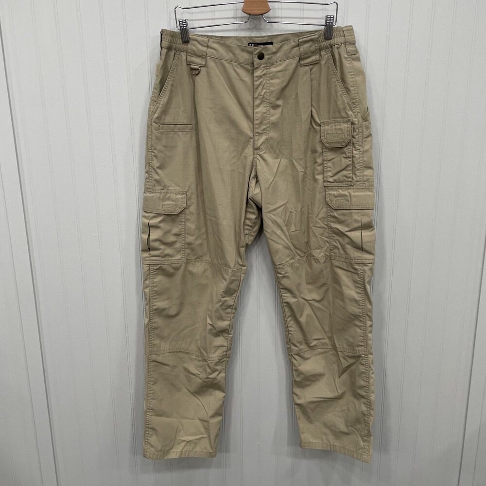 5.11 Tactical Men's W36 x L32 Tan Regular Fit Tactile Pro Ripstop Cargo Pants